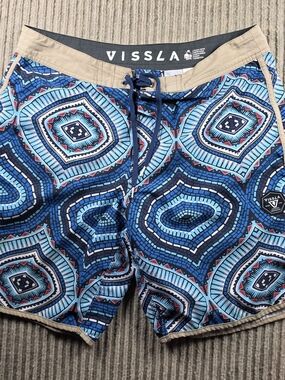 Men's Vissla Board Shorts Multicolor Size 34” - Beach Surf Swim Sun MSRP $65